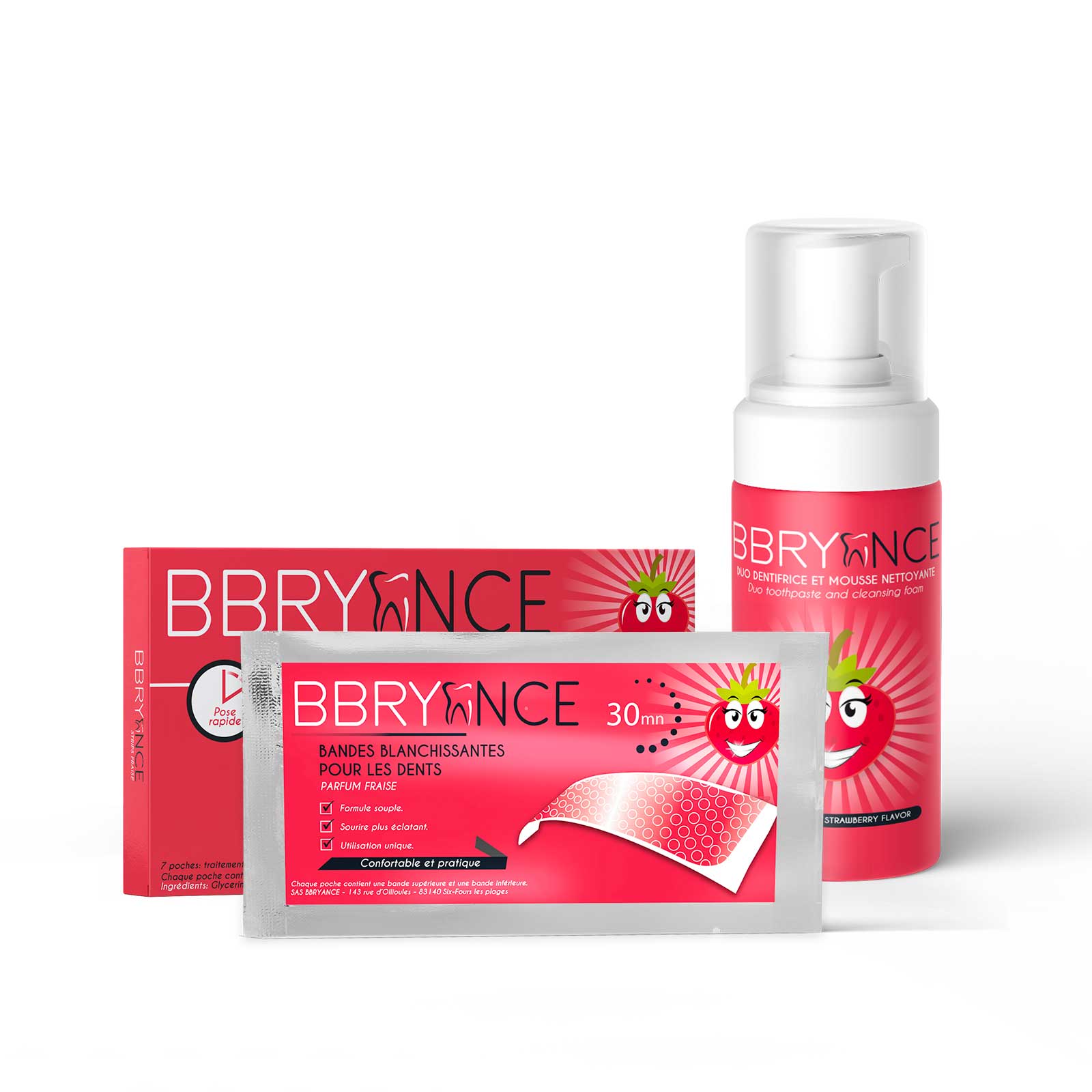 COMBO WHITE & FRESH PARFUM FRAISE – Kit Blanchiment Dentaire